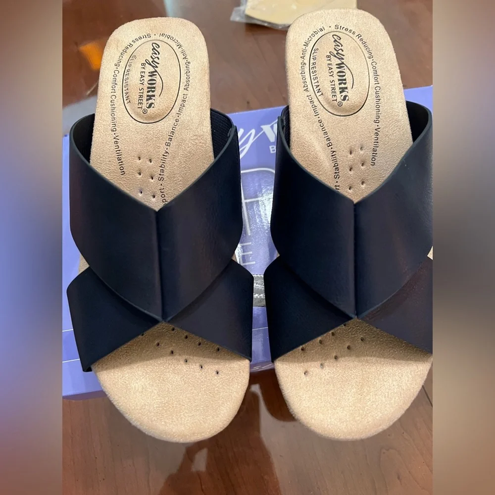 Open toe, anti-slip sandals, black New size 7